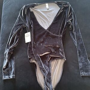 Black velvet leotard